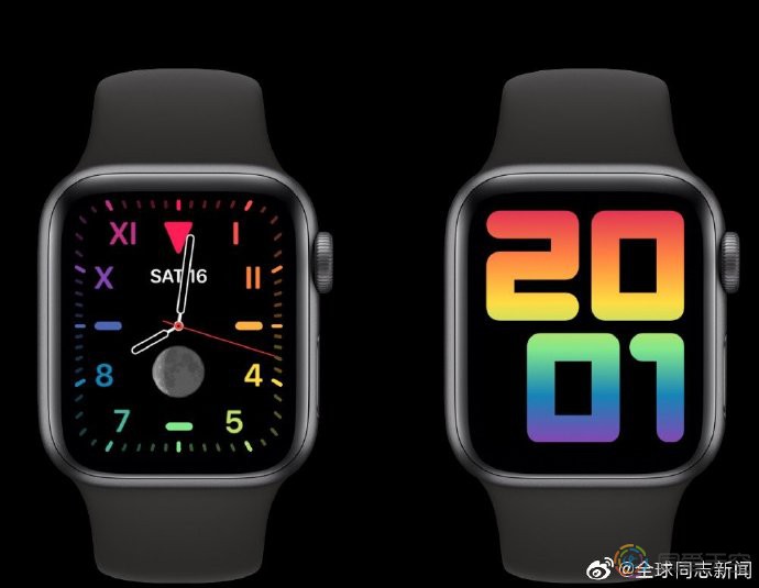 苹果手表将推出2020版骄傲主题彩虹表盘