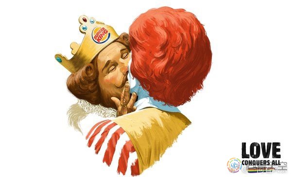 汉堡王、麦当劳叔叔，在芬兰接吻了